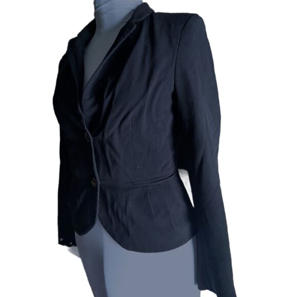 H&M Black Soft Blazer Jacket with Tulip Hem - Picture 2 of 13